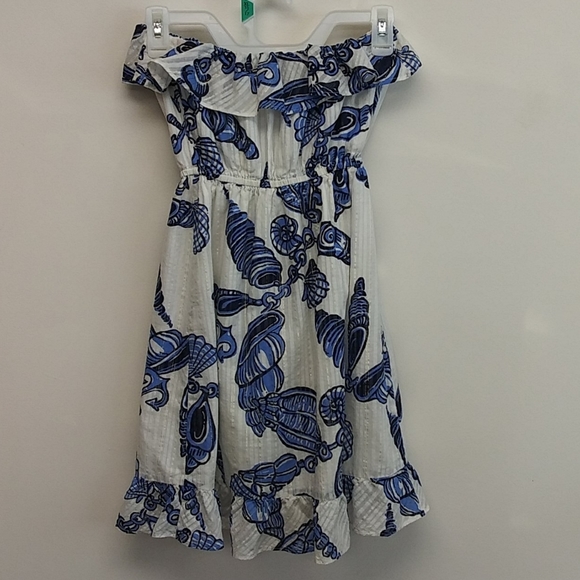 Lilly Pulitzer White and Blue Seashell Off Shoulder Dress - Picture 11 of 13
